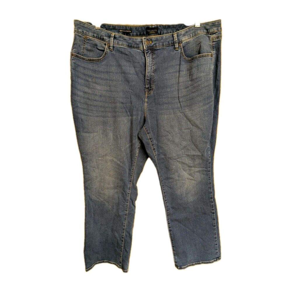 Talbots Jeans Women's 22W Petite 22WP Blue Denim Barely Boot Jean